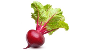 Beetroot with leaves, fresh whole beet isolated on white backgro