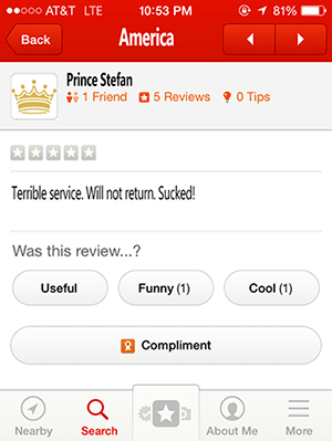 America Yelp Review