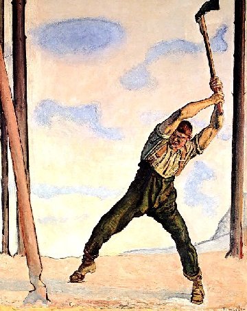 Hodler_Holzfäller lumberjack
