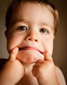 Kid making funny face